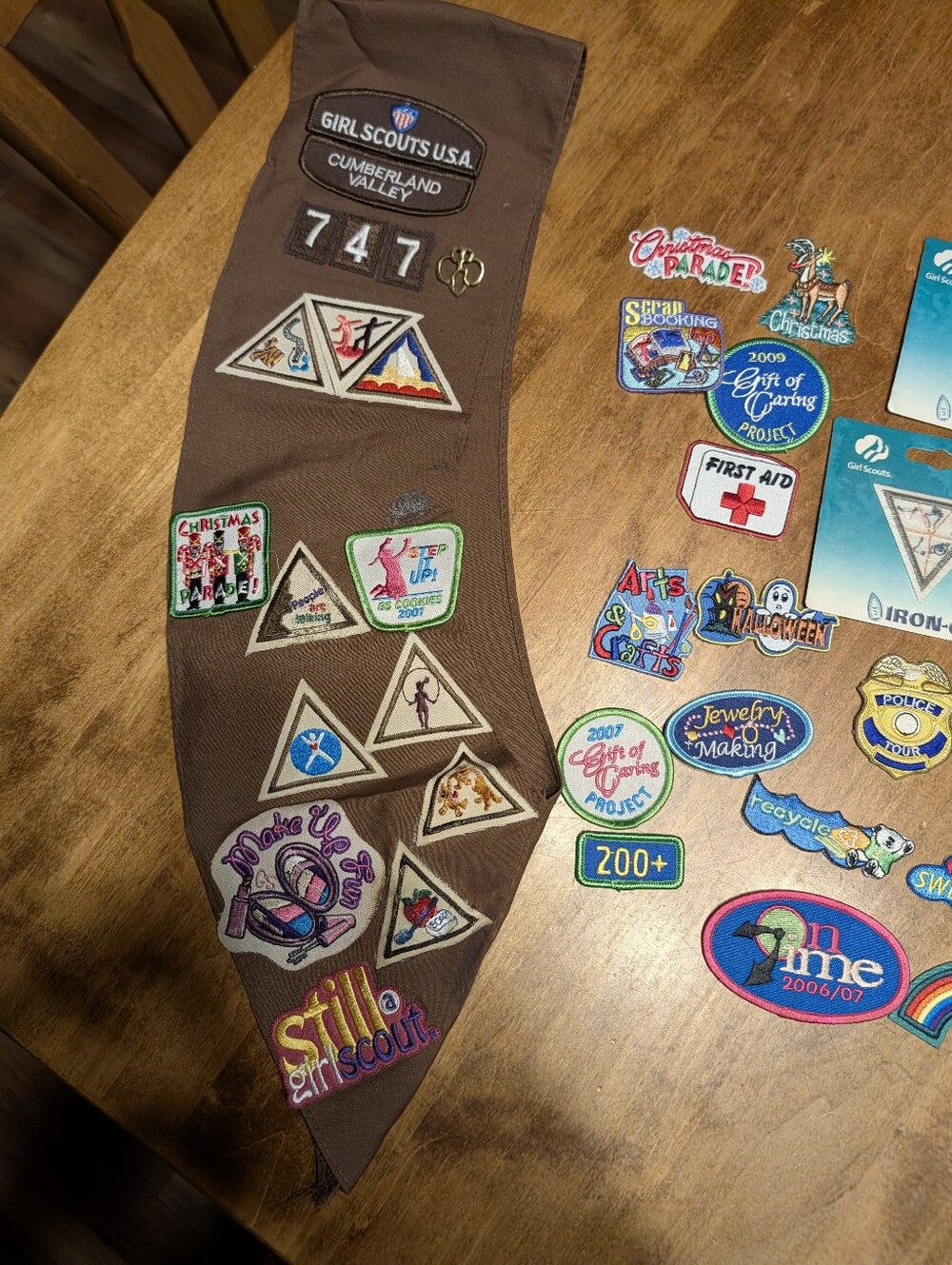 Vintage Girl Scouts Brownie Sash with Badges